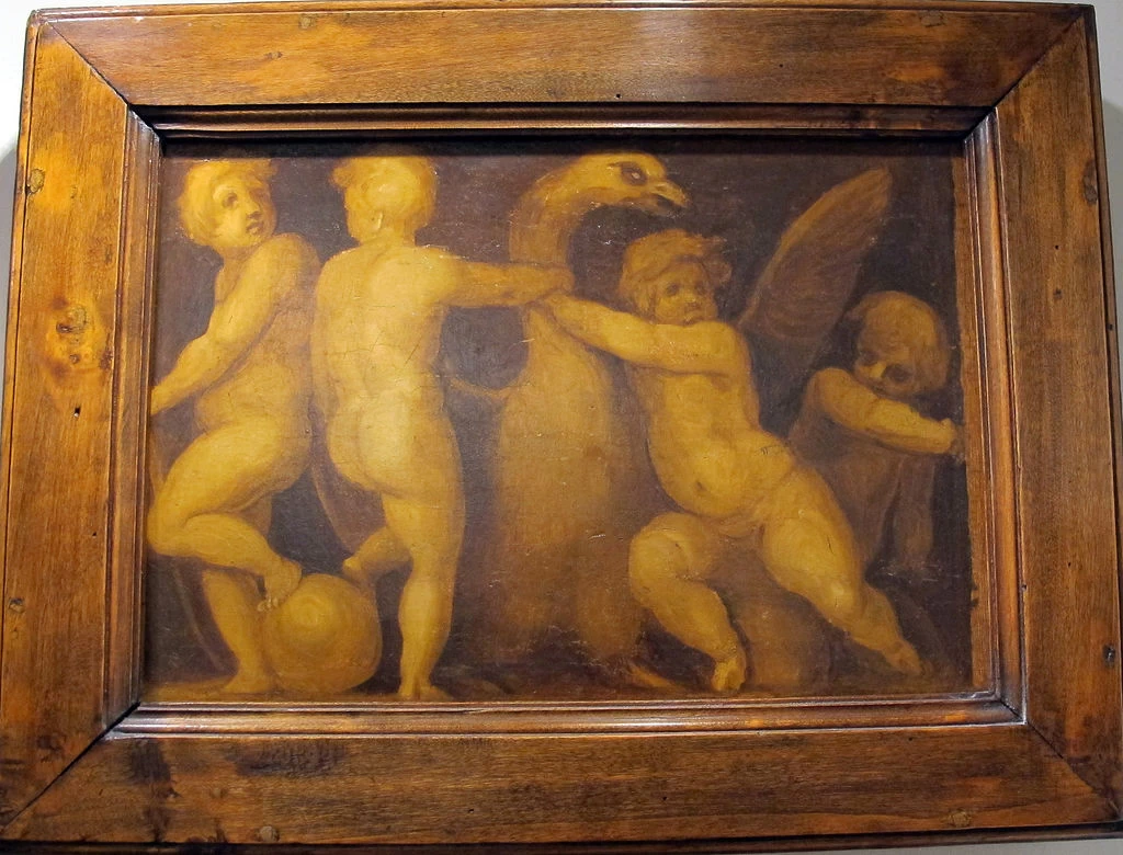 Pannelli dal carro della moneta, Collezione Loeser - putti con aquila e palla, Palazzo vecchio, Firenz